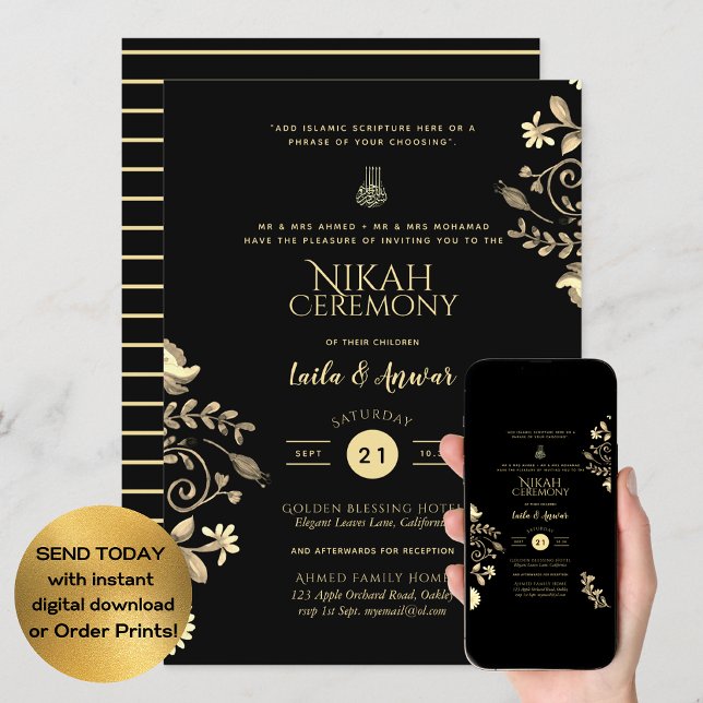 Nikah - Invitaciones a la boda islámica moderna (Subido por el creador)