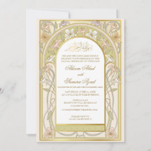 Nikah o Valima Ceremonia Invitación Floral Vintage