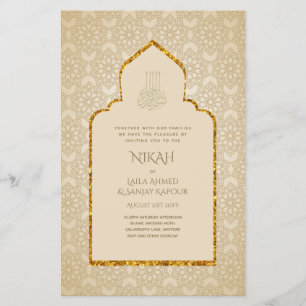 NIKAH - Volante Boda Oro de la Mezquita Islámica O