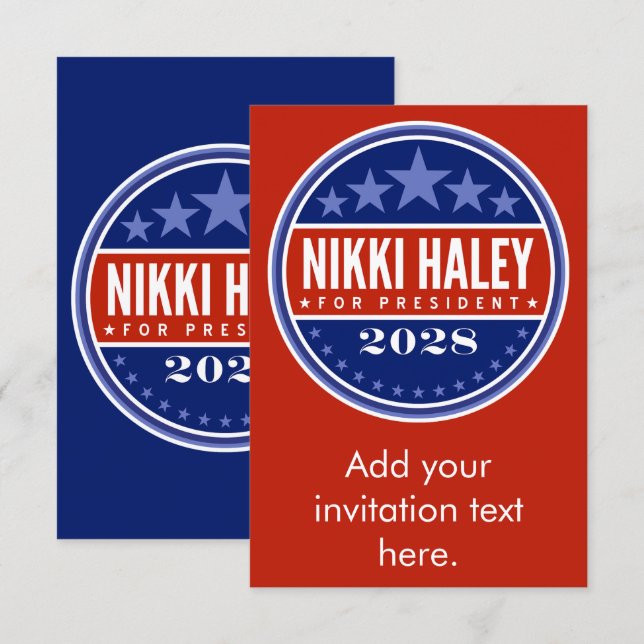 Nikki Haley para Presidente 2028 (Anverso / Reverso)