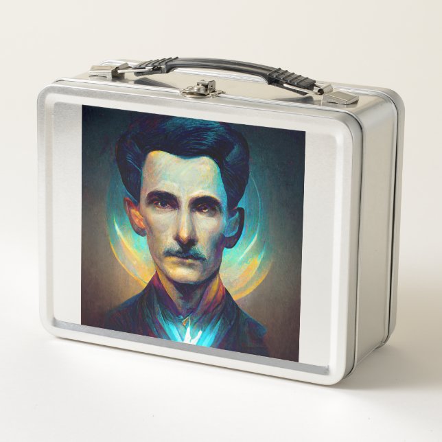 Nikola Tesla, caja de almuerzo Metalizado de Andro (Anverso)
