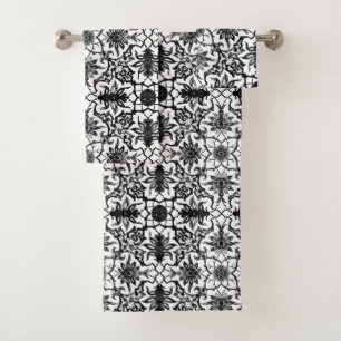 Nilo de estilo Art Nouveau chino, negro y blanco