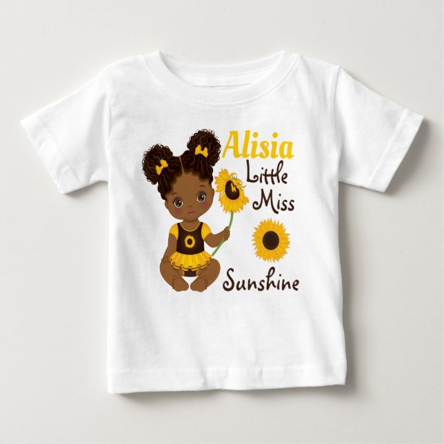 Niña afroamericana con camiseta girasol (Anverso)
