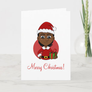 Niña afroamericana de Navidad con pelo corto