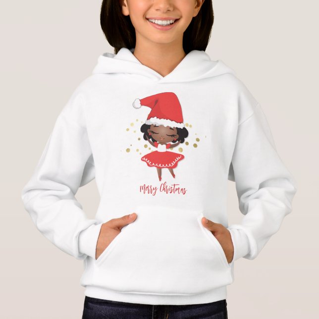 Niña Ballerina con Santa Hat (Anverso)