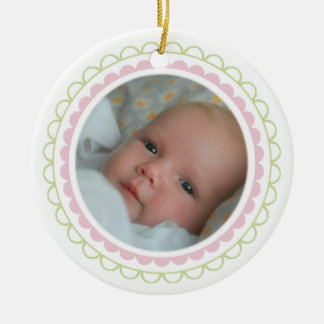 Niña bebé 1 Navidades Foto Ornamento Keepsake