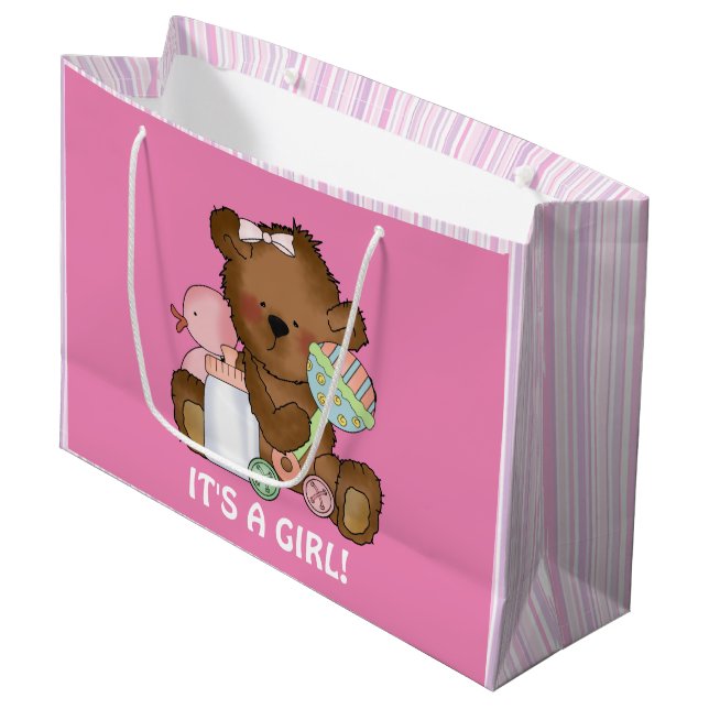 Niña Bebé Bear una gran bolsa de regalo (Angulo Anverso)