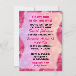 Niña bebé - Invitación a Baby Shower con temas de 