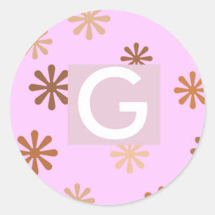 Niña bebé Monograma "G" Pegatinas