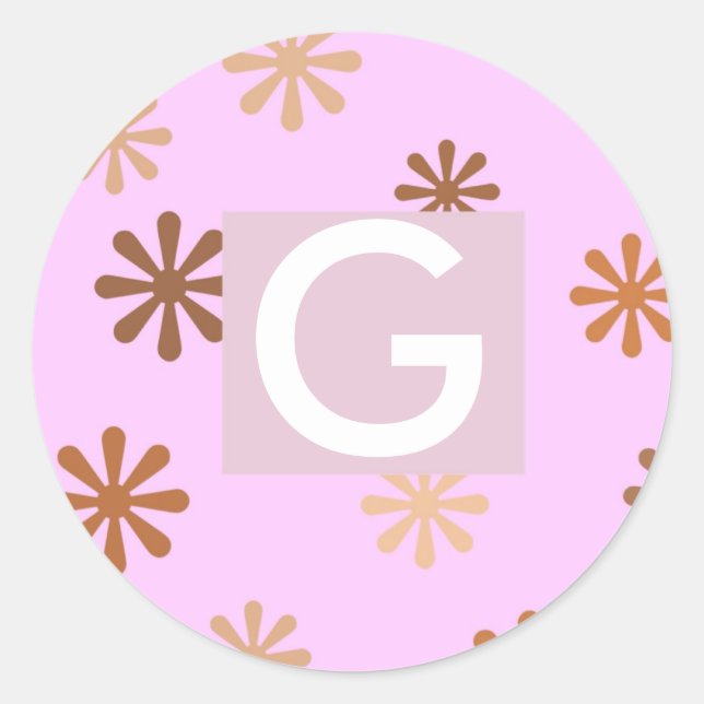 Niña bebé Monograma "G" Pegatinas (Anverso)