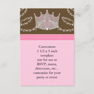 Niña bebé morena rosa Princesa Baby Shower RSVP