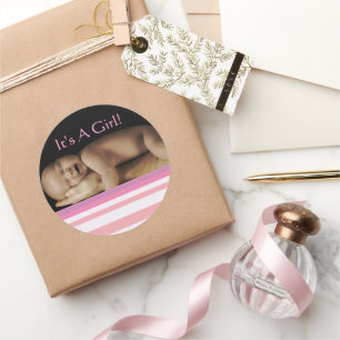 Niña bebé Pegatinas con su foto de bebé