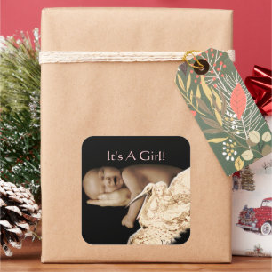 Niña bebé Pegatinas con su foto de bebé