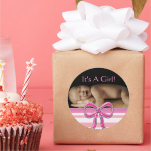 Niña bebé Pegatinas con su foto de bebé