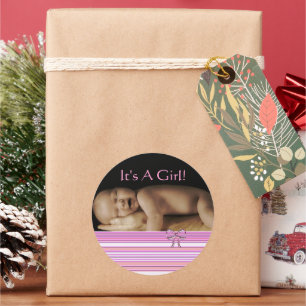 Niña bebé Pegatinas con su foto de bebé