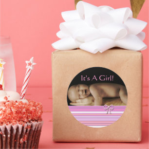 Niña bebé Pegatinas con su foto de bebé