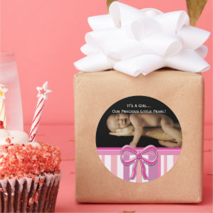 Niña bebé Pegatinas con su foto de bebé