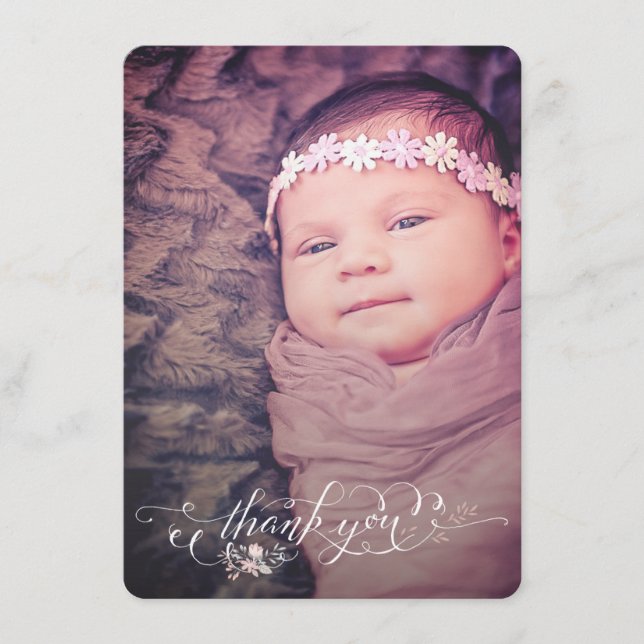 Niña Bebé Sip & See Agradecimiento Anuncio de Naci (Anverso)