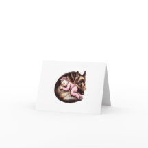 Niña bebé y pastor alemán