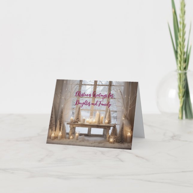 NIÑA CON ESCENA DE NIEVE EN TARJETA DE NAVIDADES F (Anverso)