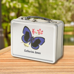 Niña con mariposa azul personalizada Nerd científi