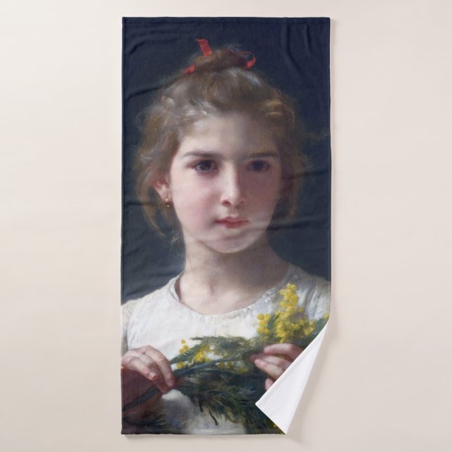 Niña con Mimosa, Bouguereau (Toalla de baño)