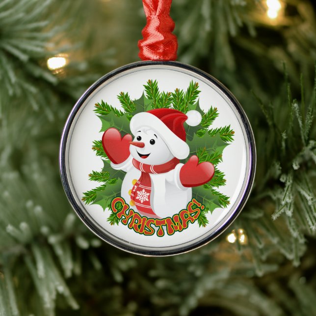 Niña con ornamento de copos de nieve de cristal (Árbol)