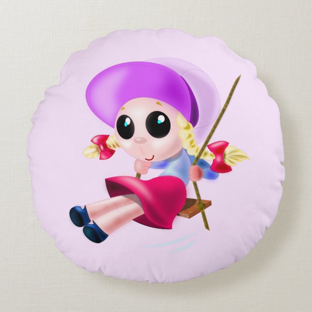 Niña Cuidadosa Doblando almohada (Anverso)