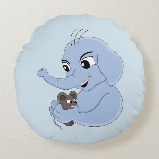 Niña de elefante lindo personalizado almohada redo (Anverso)