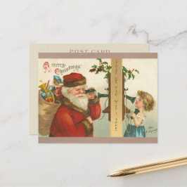 Niña de la época de los 1910 llama a Santa Navidad