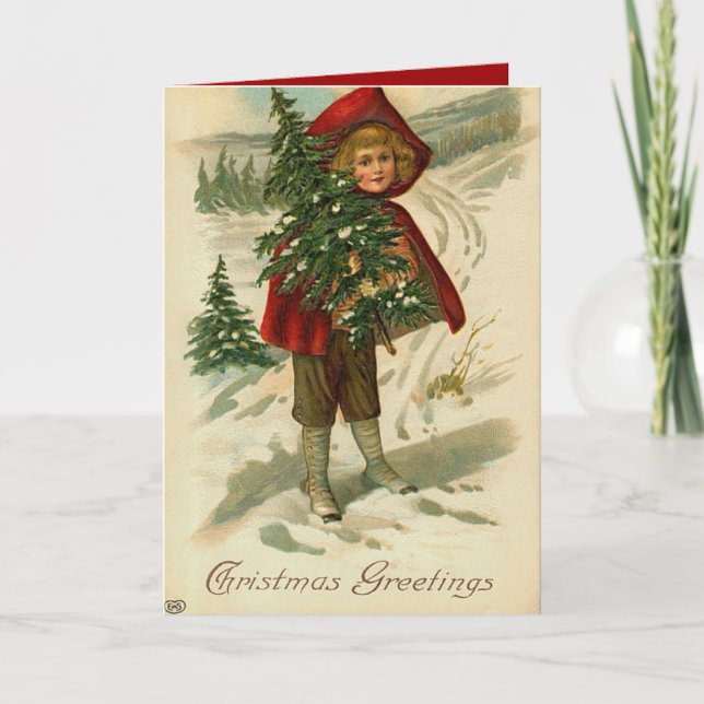 Niña de la tarjeta de Navidad del Victorian (Anverso)