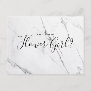 Niña de las flores de boda   Tarjeta postal con gu