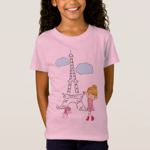 Niña en la camiseta de París para un chica