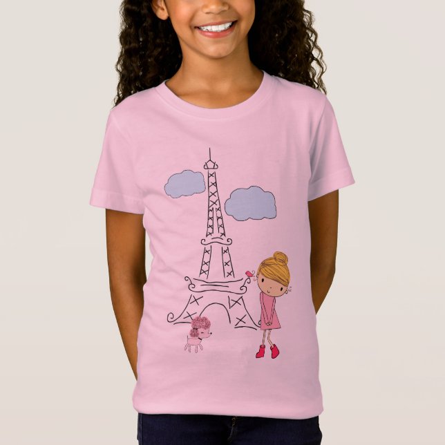 Niña en la camiseta de París para un chica (Anverso)