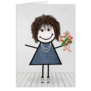 Niña estilo palo con flores