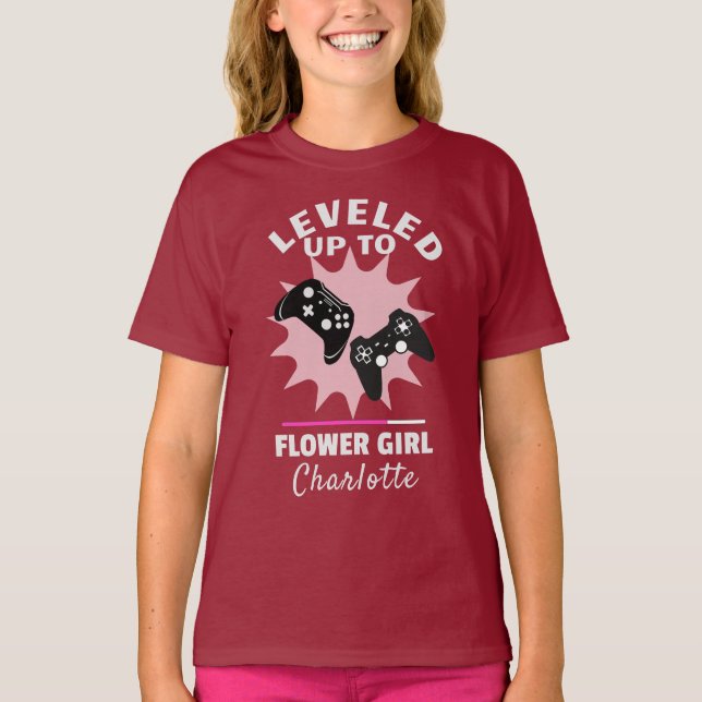 Niña Flor Levantada Camiseta Graciosa De Gamer (Anverso)