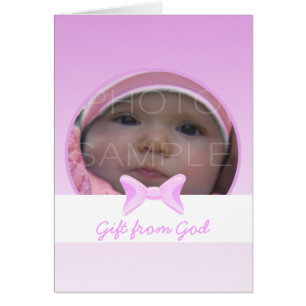 Niña Gigante de foto de Dios Pink bow Bible verse
