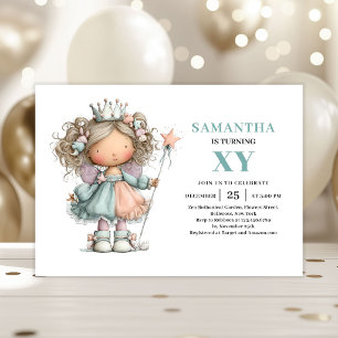 Niña Hada Caprichosa 4to Cumpleaños Invitación Mág