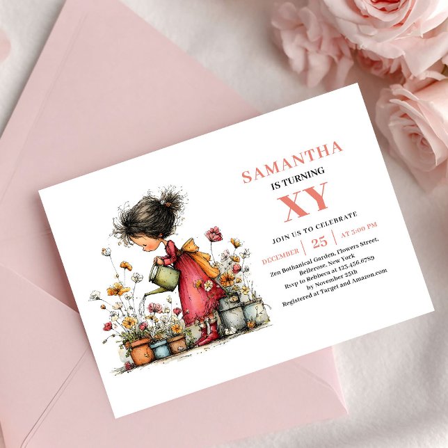 Niña Hada del Sol Invitación de Cumpleaños Rosa So (Sunshine Fairy Girl Birthday Blush Pink invitation)