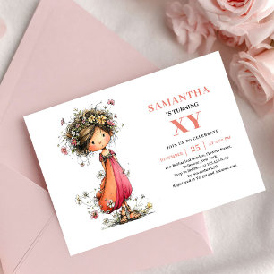 Niña Hada Suave Invitación de cumpleaños número 9 