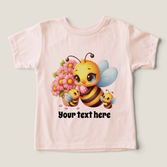 Niña linda Bee añadir texto (Diseño delantero )