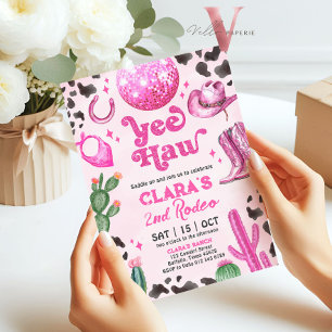 Niña negra rosa, cualquier edad Invitación de cump