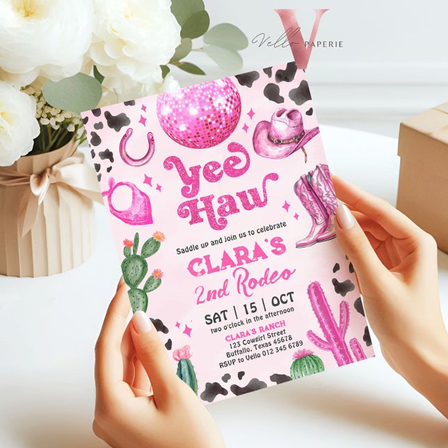 Niña negra rosa, cualquier edad Invitación de cump (Subido por el creador)