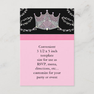 Niña negra rosa Princesa Baby Shower RSVP