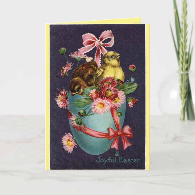 Niña Niña De Pascua En Tarjeta De Huevo (Anverso)