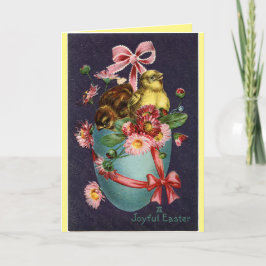 Niña Niña De Pascua En Tarjeta De Huevo