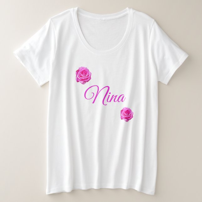 Nina, Nombre Logotipo Con Rosas Rosa, (Anverso del diseño)