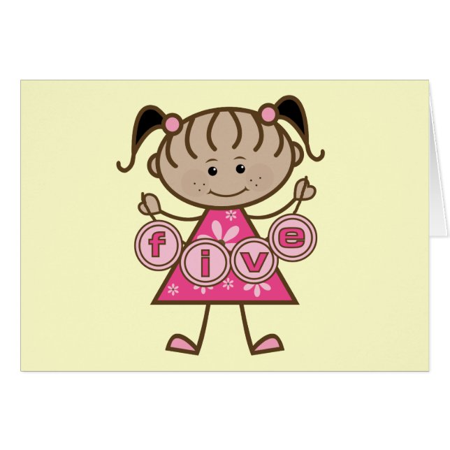 Niña pequeña 5 camisetas de cumpleaños y regalos (Anverso (Horizontal))