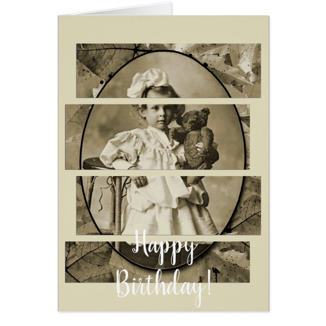 NIÑA PEQUEÑA ADORABLE CON OSO DE TEDDY DOLL 1900 (Frente)