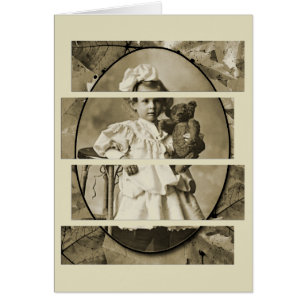 NIÑA PEQUEÑA ADORABLE CON OSO DE TEDDY DOLL 1900